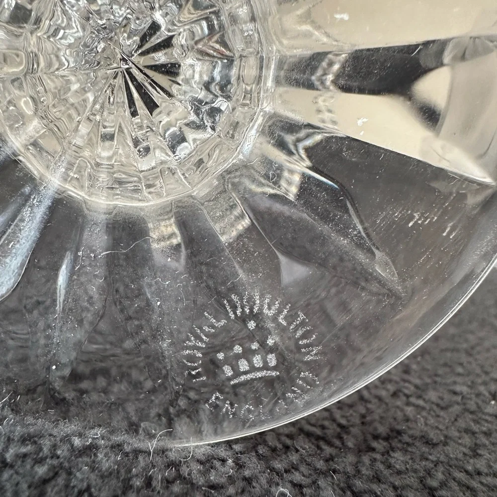 Vintage Royal Doulton Etched Crystal Tealight Candle Holder with Hurricane Lamp